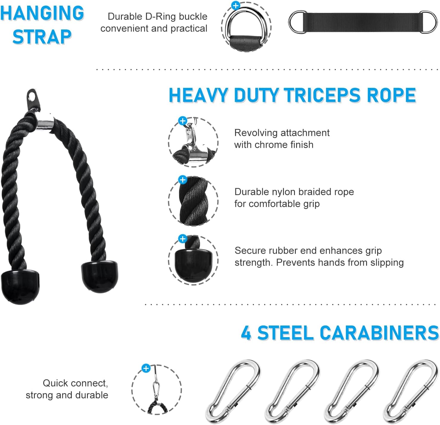 Cable Pulley System Lat Pull Down Home Gym Arm Back Trainer
