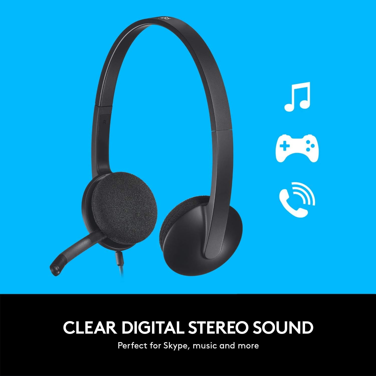 USB Wired Headset Stereo Headphones Noise Cancelling Mic PC Laptop