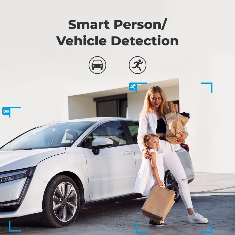 2K Solar Security Camera WiFi Pan Tilt AI Detection