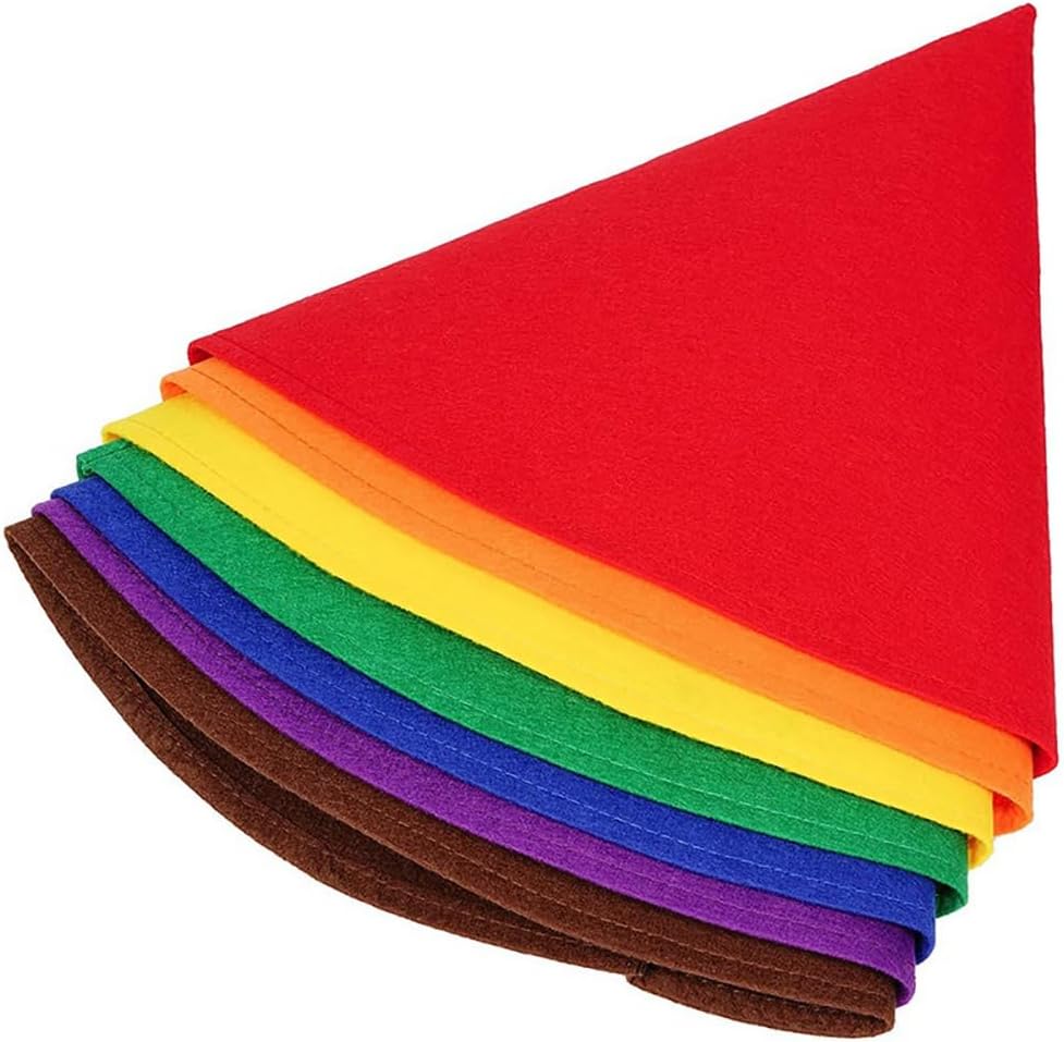 7PCS Gnome Hat Set Colorful Elf Dwarf Cosplay Party Hats