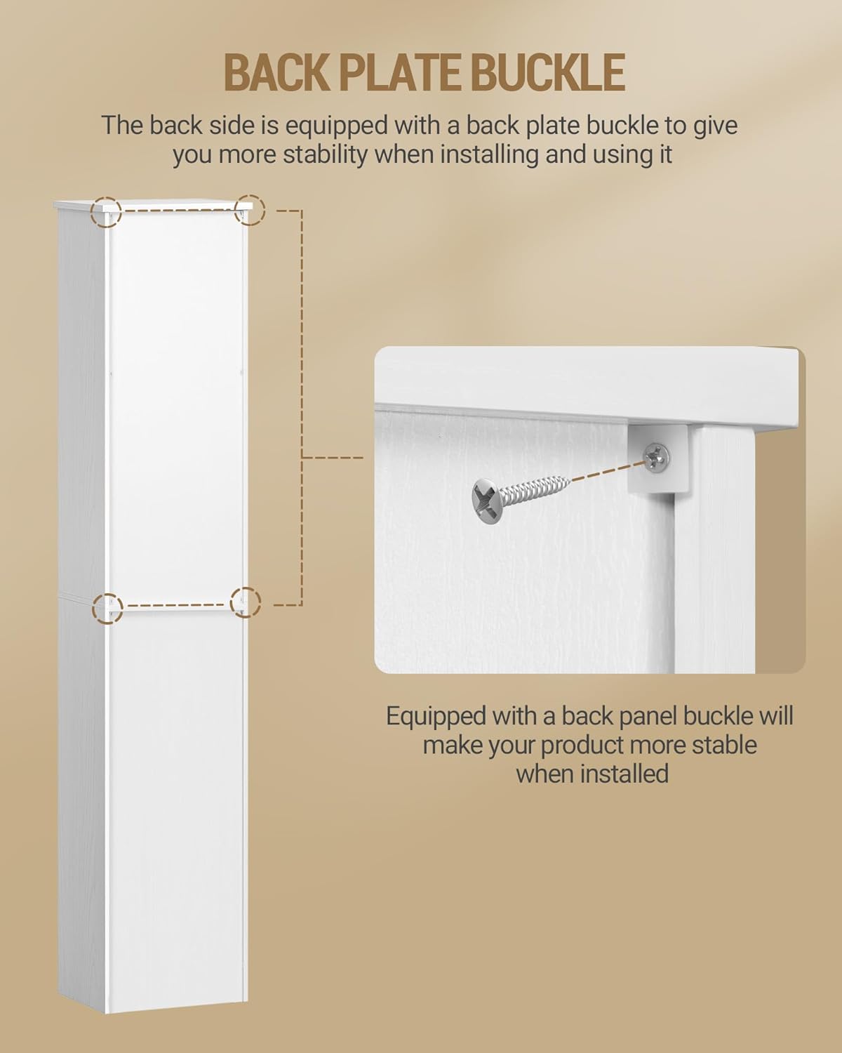 LED Tall Bathroom Storage Cabinet Remote Light Slim White 170cm