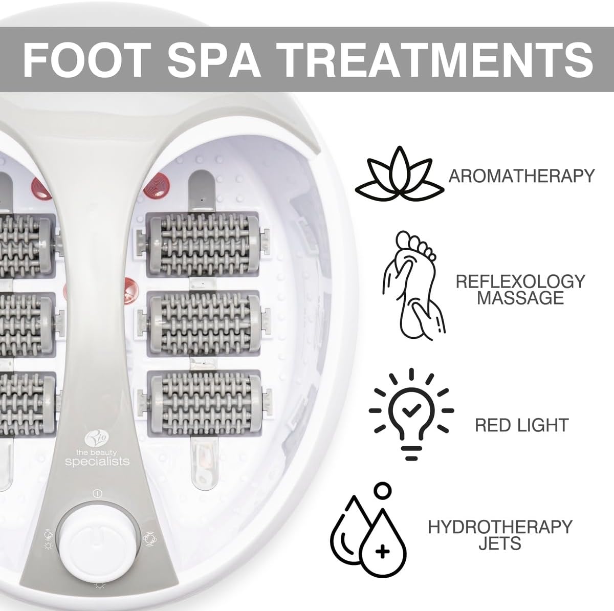 Deluxe Foot Spa Massager Hydro Jets Heat Bubble Rollers