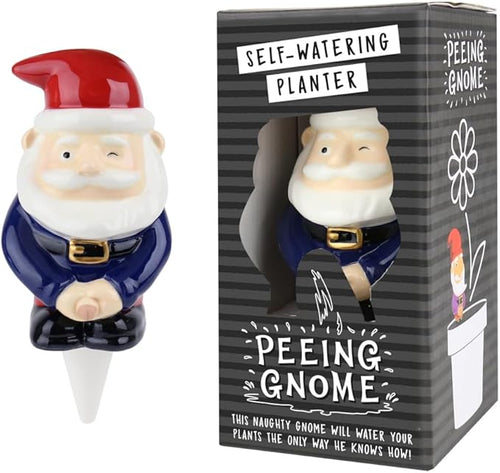 Funny Peeing Gnome Self Watering Planter Novelty Plant Pot