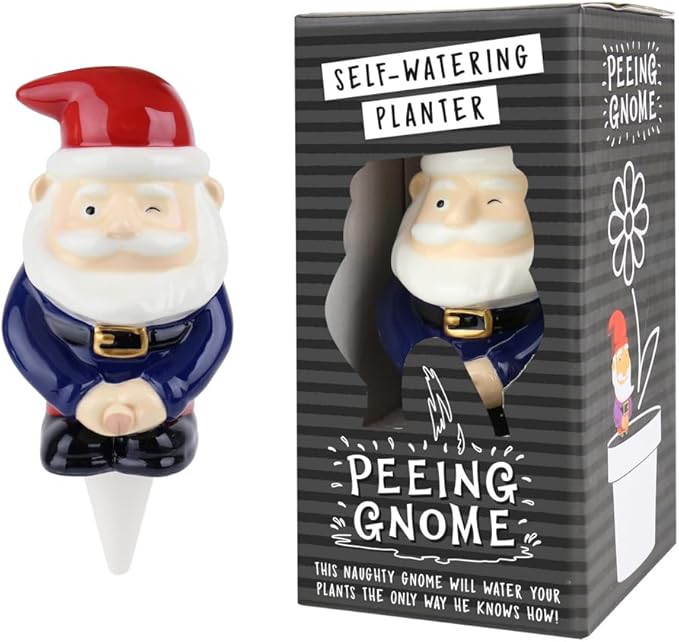 Funny Peeing Gnome Self Watering Planter Novelty Plant Pot