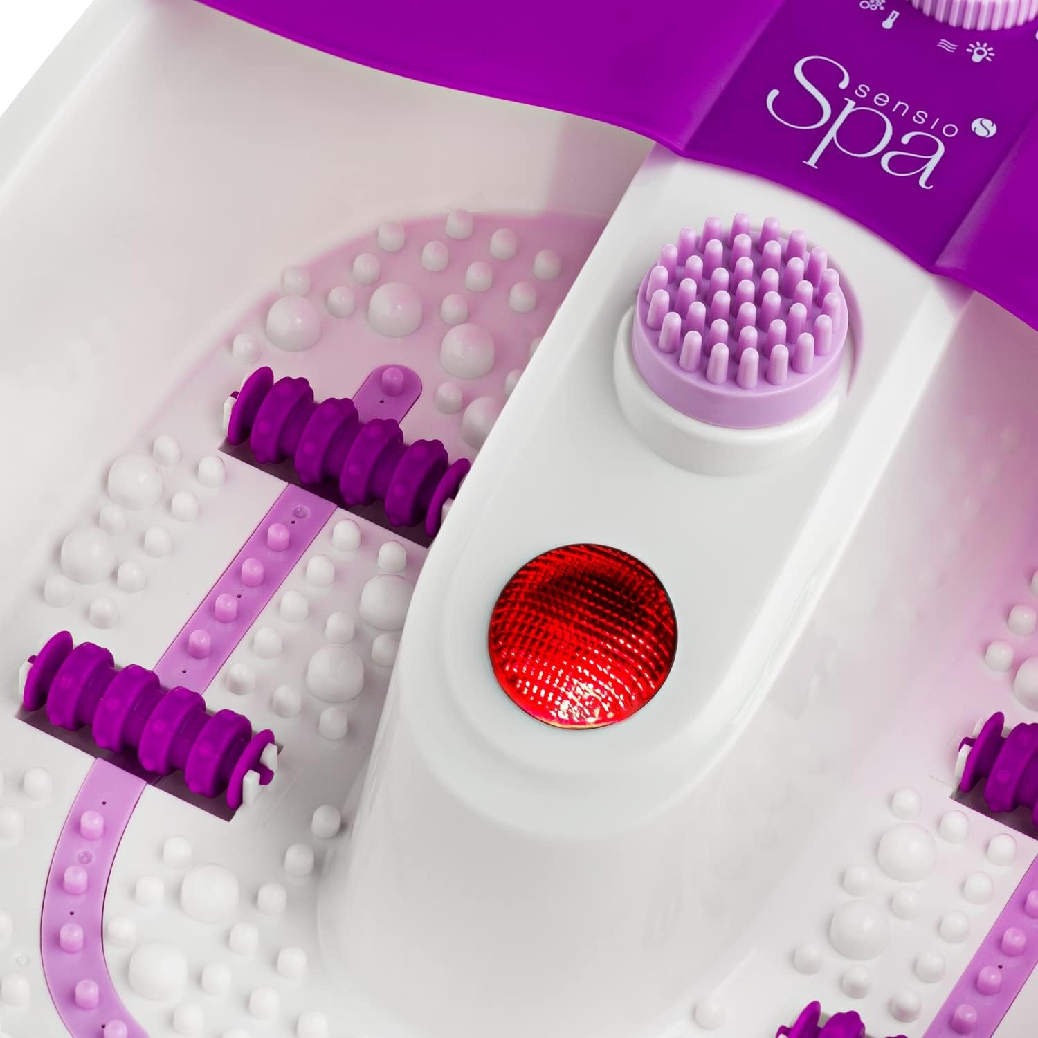 Heated Foot Spa Massager Bubble Bath Rollers Red Light Pedicure Set