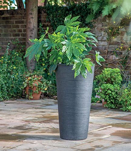 Tall Granite Effect Planter 75cm Large Outdoor Plant Pot 54L