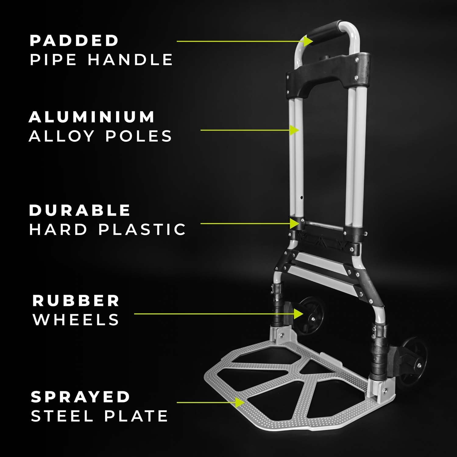 Portable Aluminium Sack Barrow Cart 80KG Foldable Hand Trolley