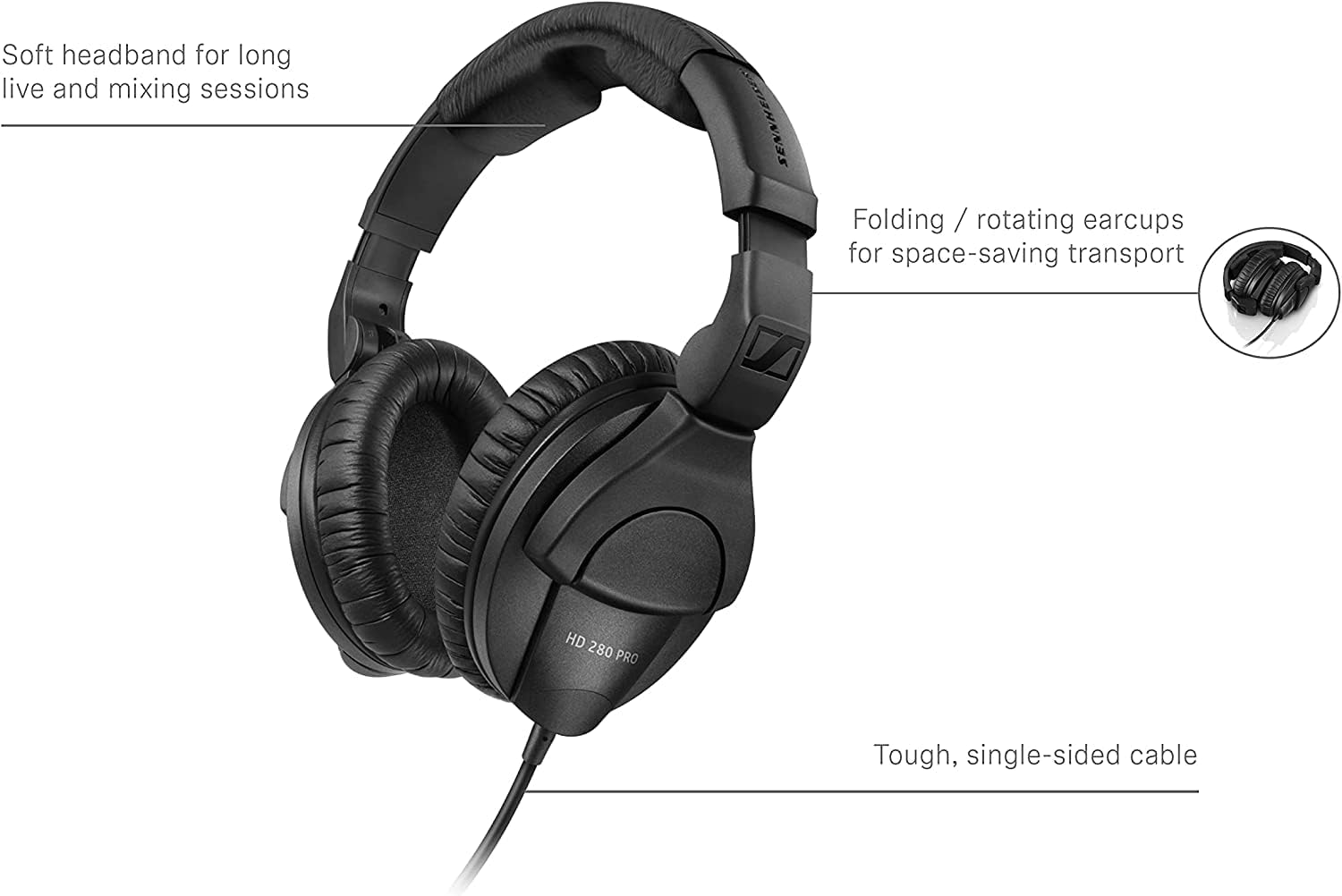Professional Studio Monitoring Headphones Closed Back Over Ear DJ