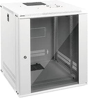 12U Wall Mount Server Cabinet 450mm Glass Door White