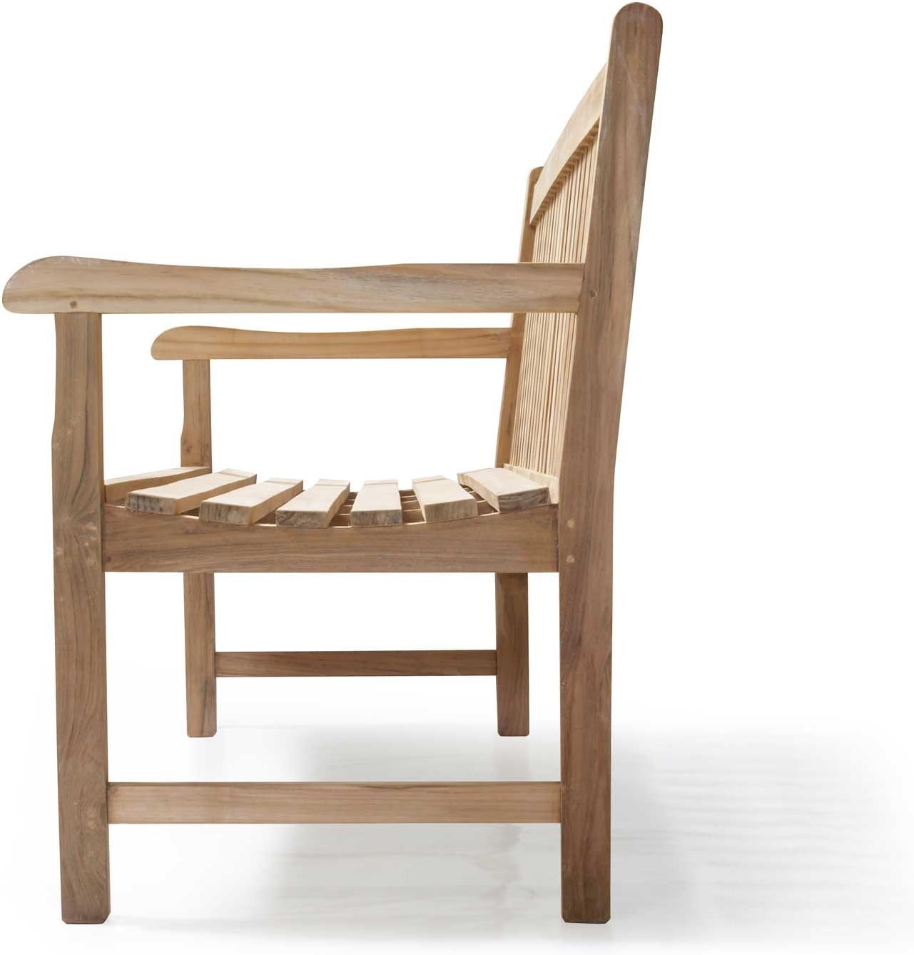 6ft Teak Garden Bench 4 Seater Heavy Duty Patio Outdoor Seat