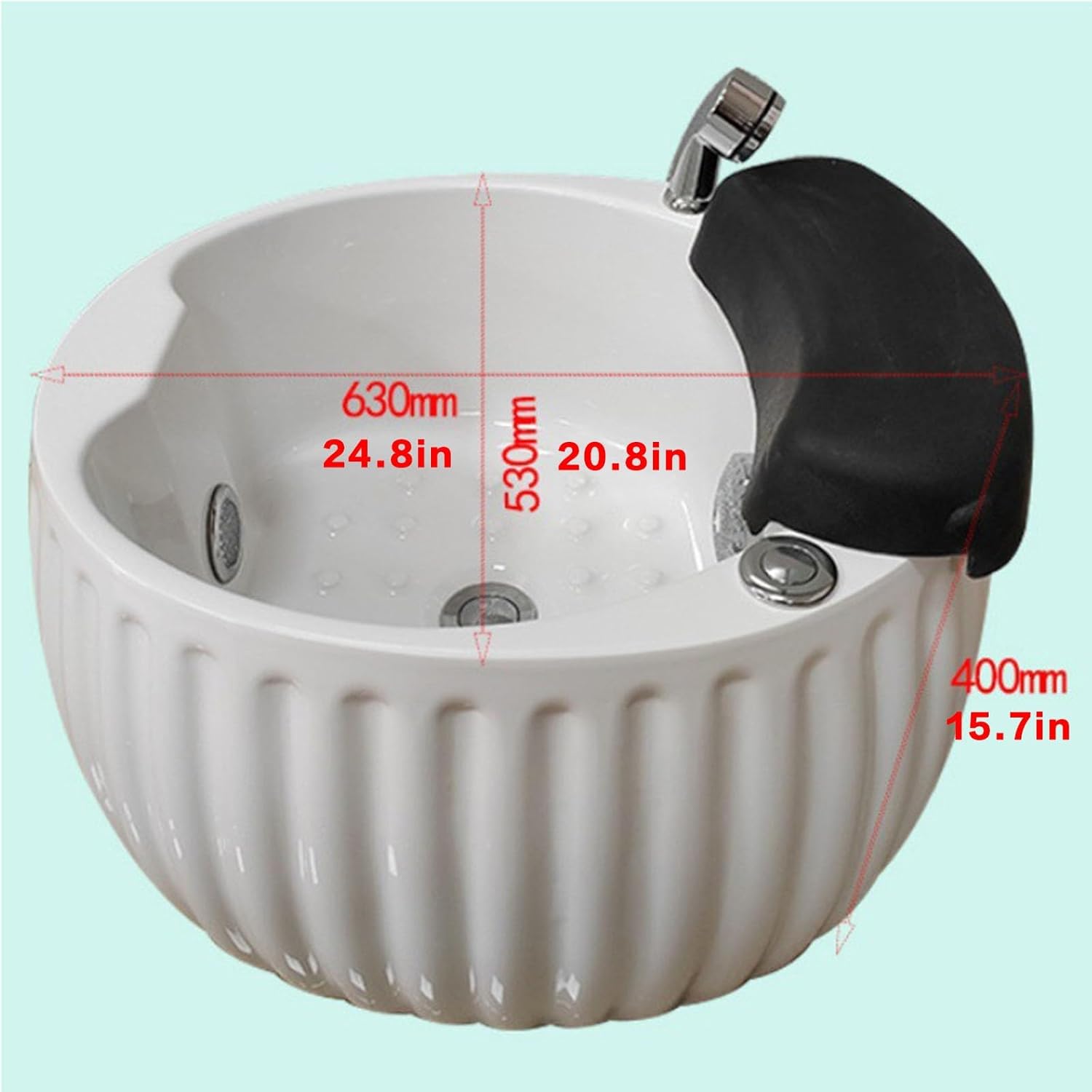 Heated Foot Spa Bath Massage Pedicure Basin LED Light Salon