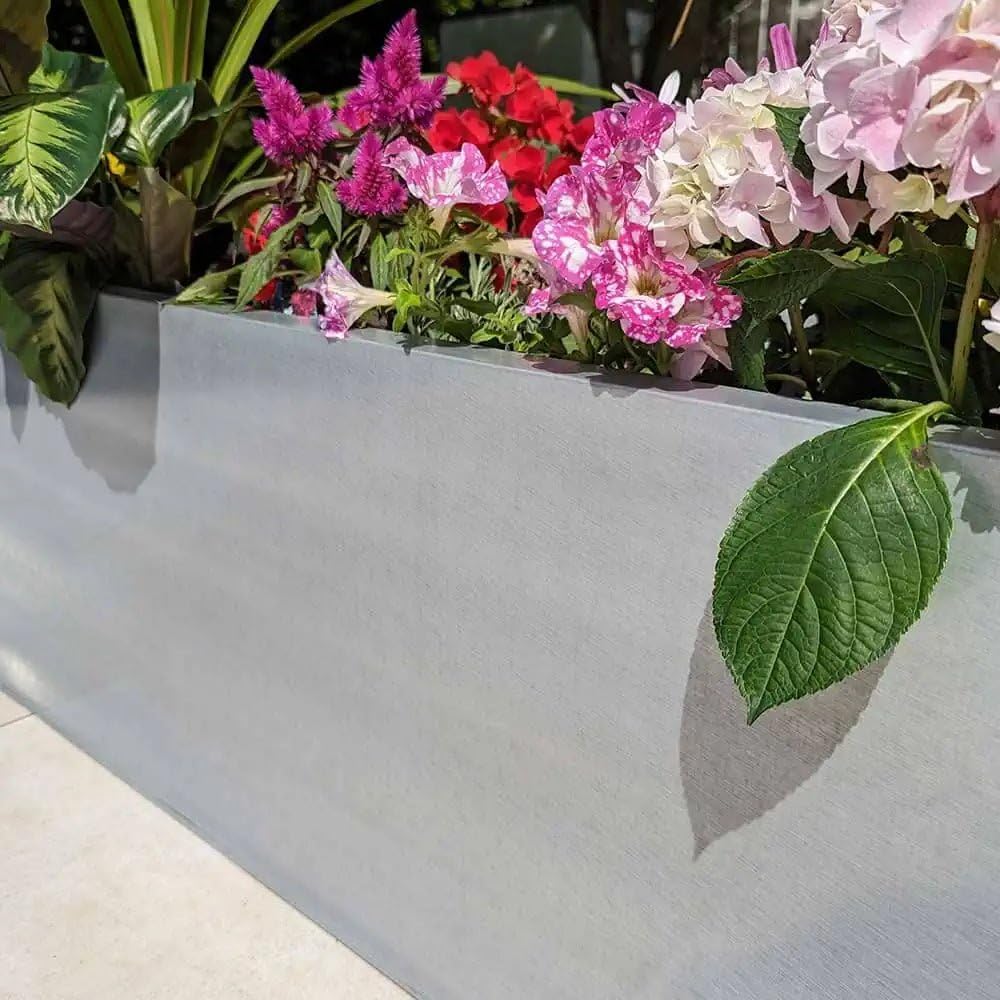 Galvanised Metal Trough Planter Silver Rustproof Garden Box 75cm