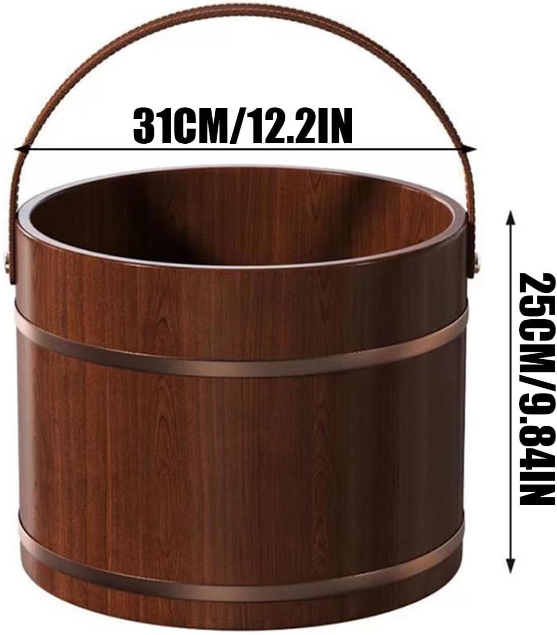Wooden Foot Bath Tub Spa Soak Bucket Heat Retention Basin