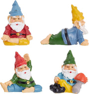 4Pcs Mini Yoga Garden Gnomes Resin Fairy Pot Decor Set