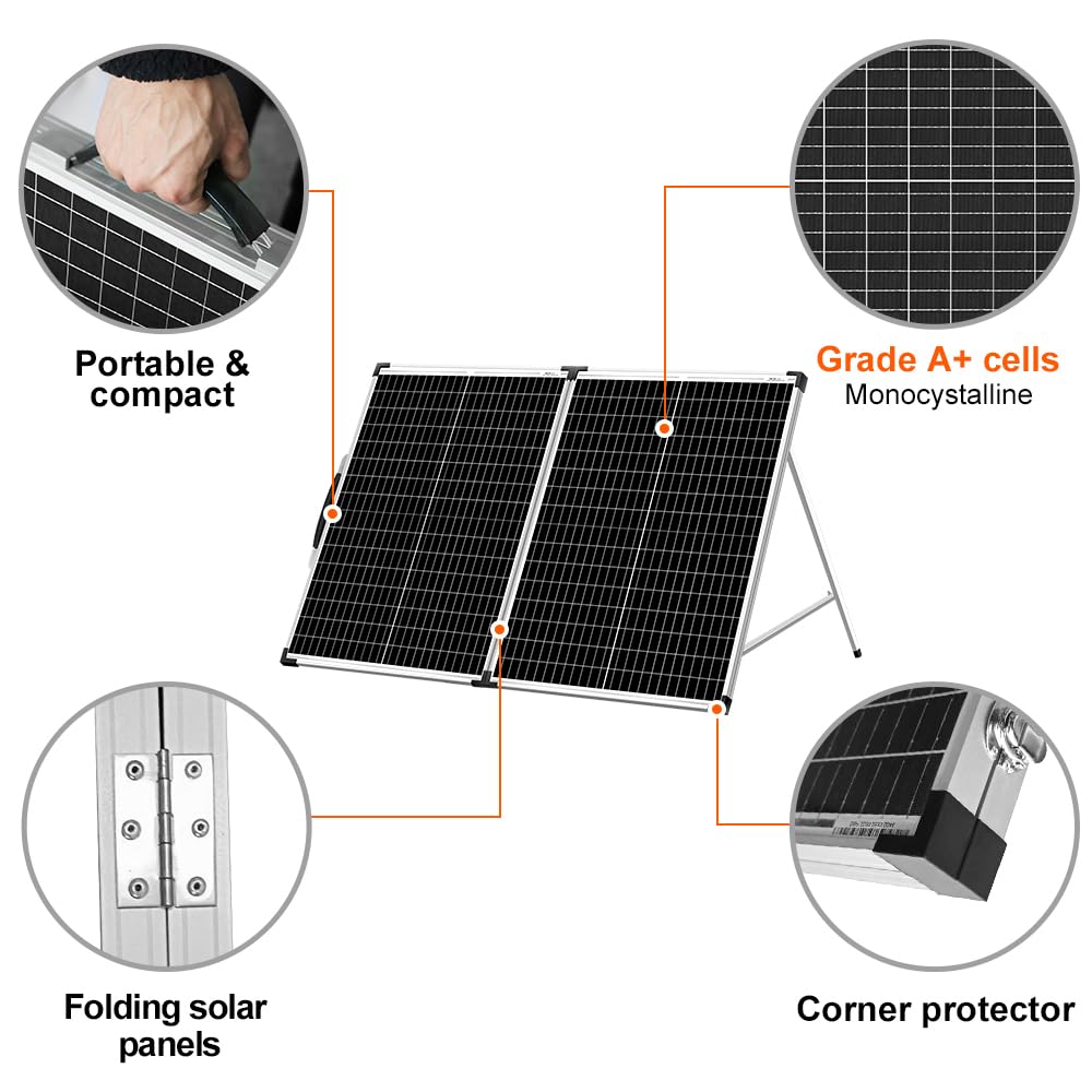100W Foldable Solar Panel Kit 12V Portable Charger RV Boat