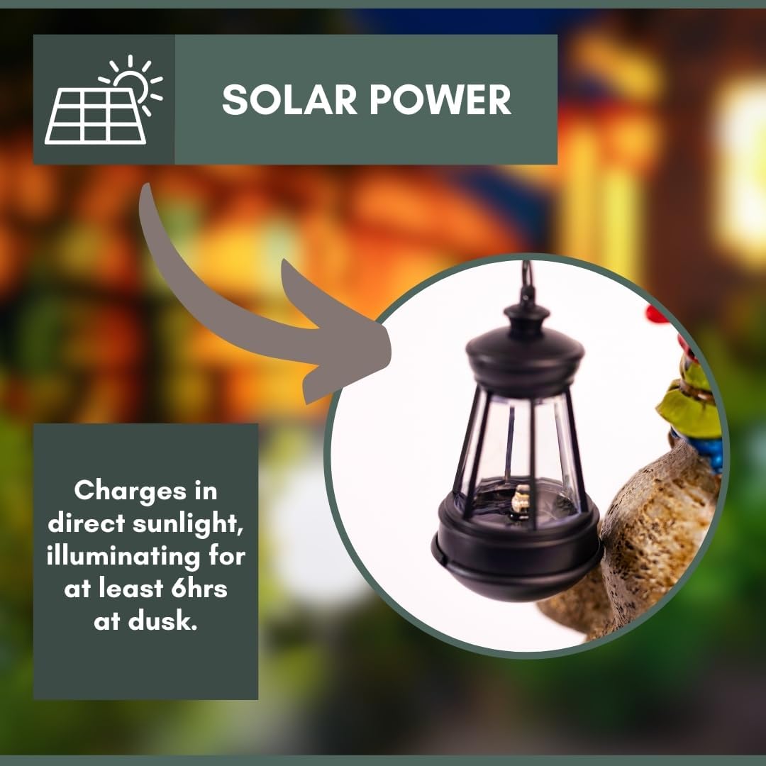 Solar Elephant Garden Statue LED Lantern Outdoor Patio Decor
