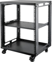 12U Open Frame Server Rack with Wheels 4 Post Mobile Stand
