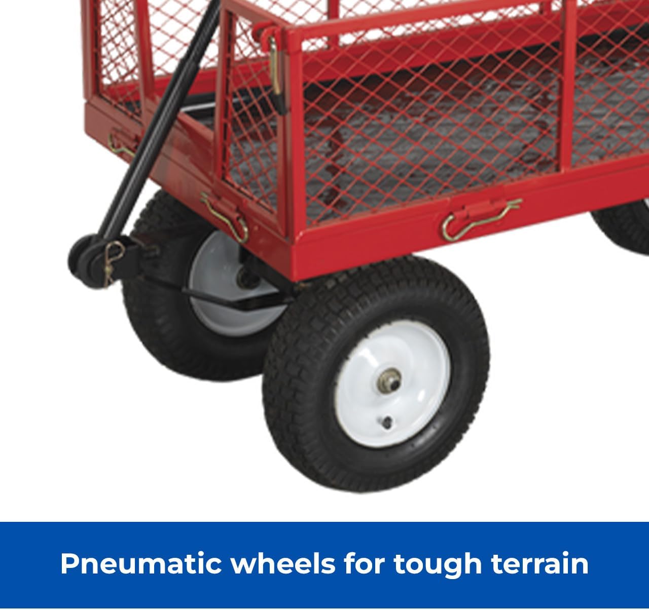 450KG Heavy Duty Platform Truck with Sides Pneumatic Tyres