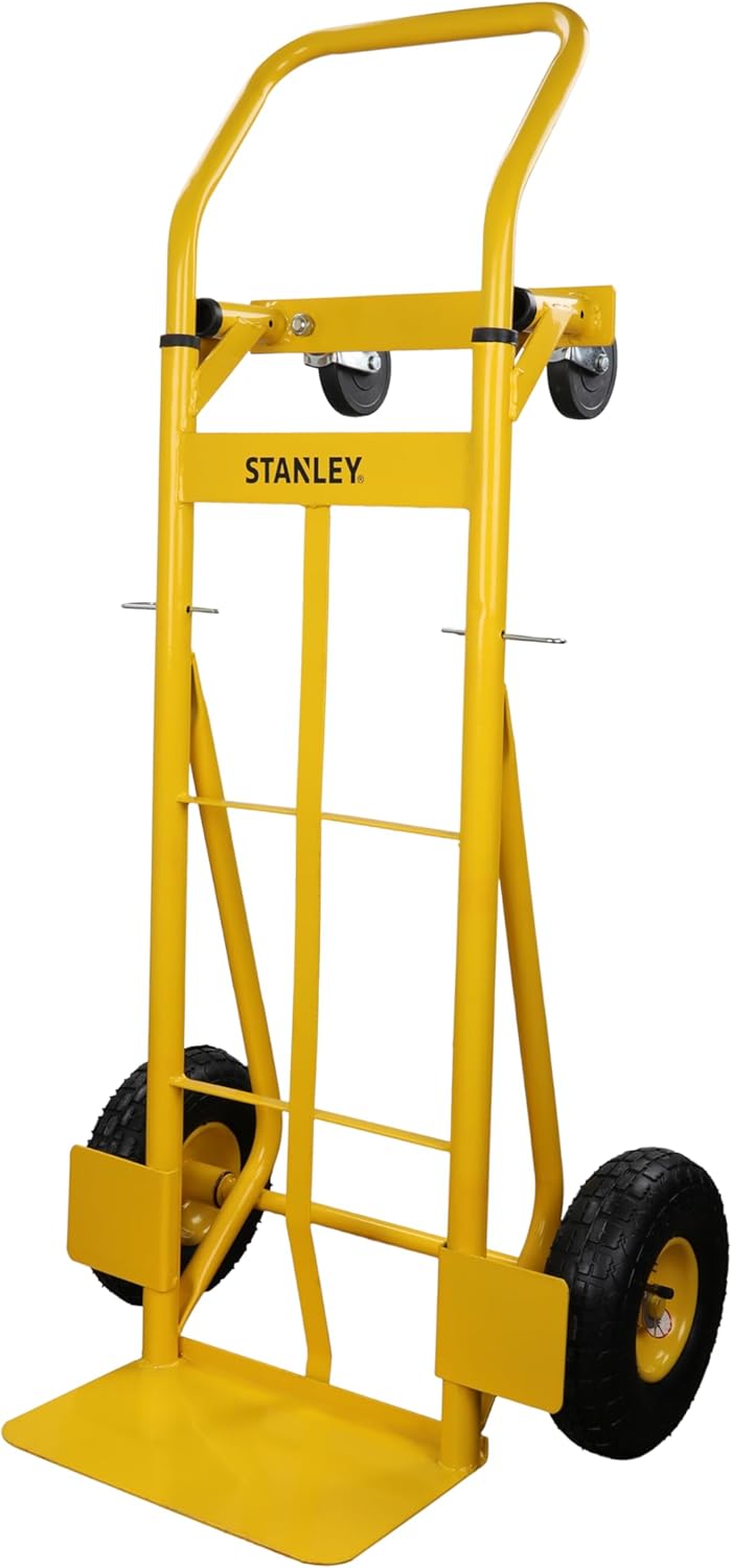 2 In 1 Steel Hand Truck Platform Trolley 200KG Yellow