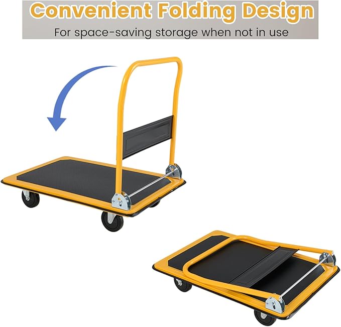 300KG Folding Platform Trolley Flatbed Push Cart Dolly