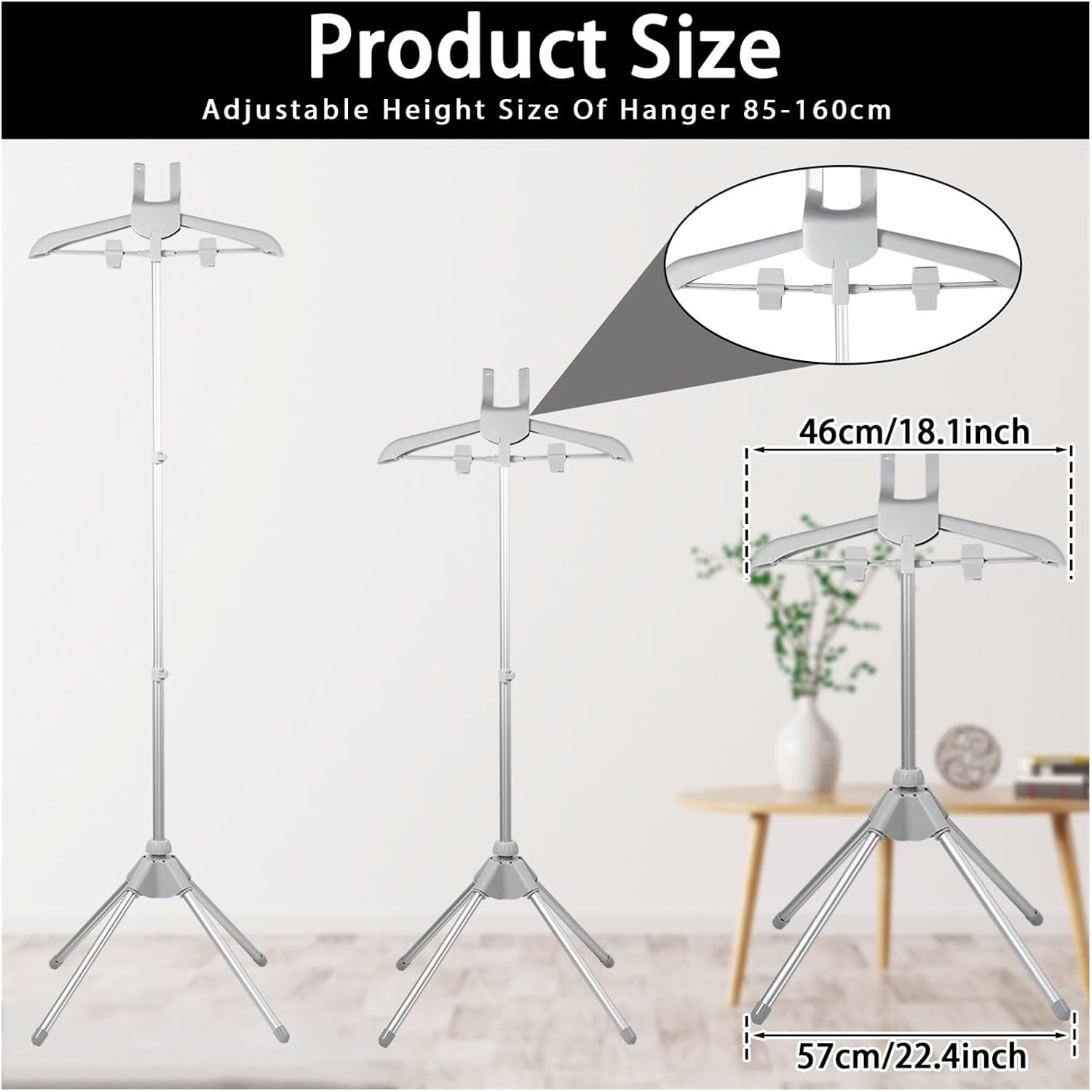 Portable Clothes Steamer Stand Adjustable Foldable Garment Rack
