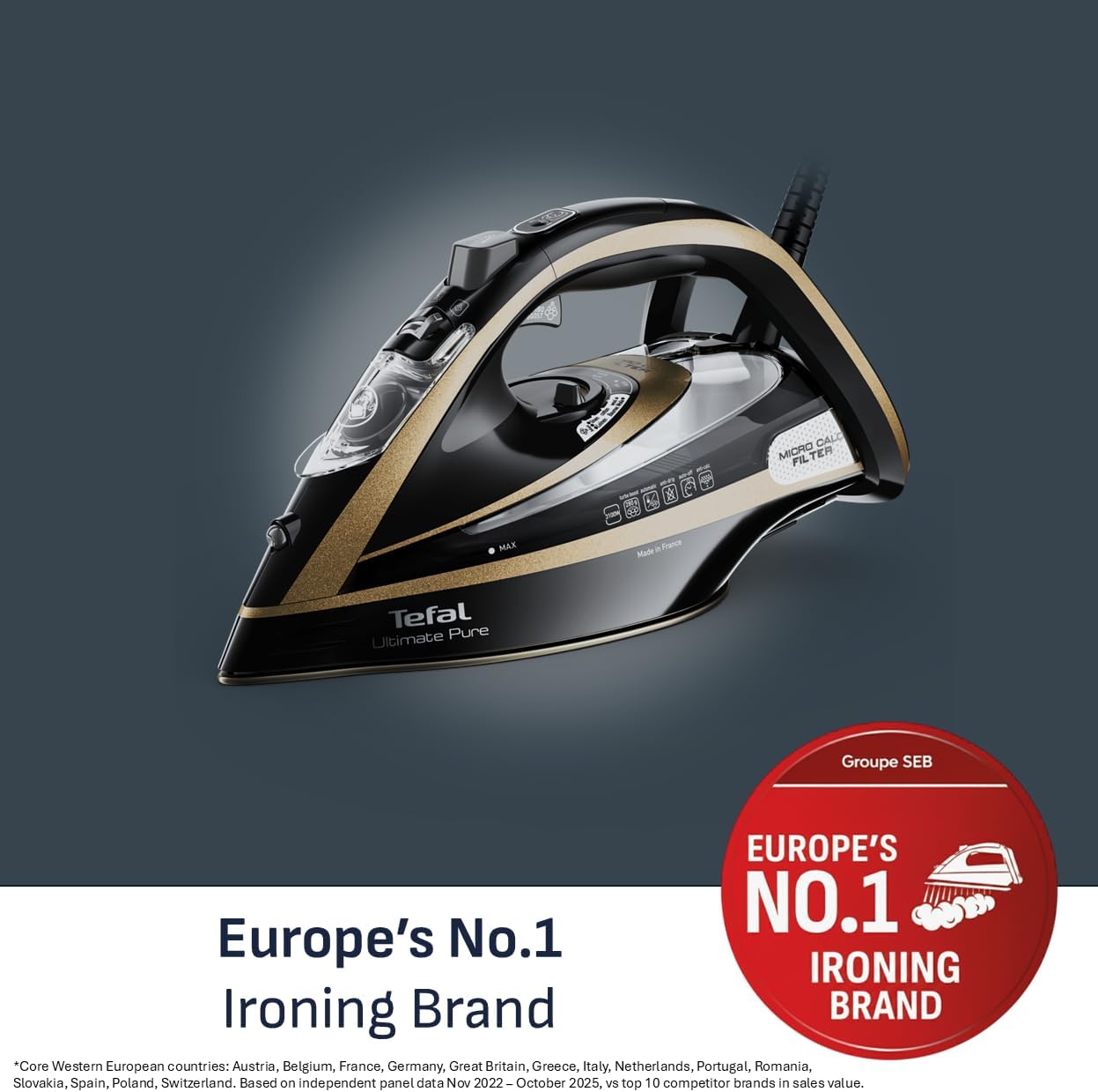 3100W Steam Iron 280g Steam Boost Durilium Soleplate 350ml Tank