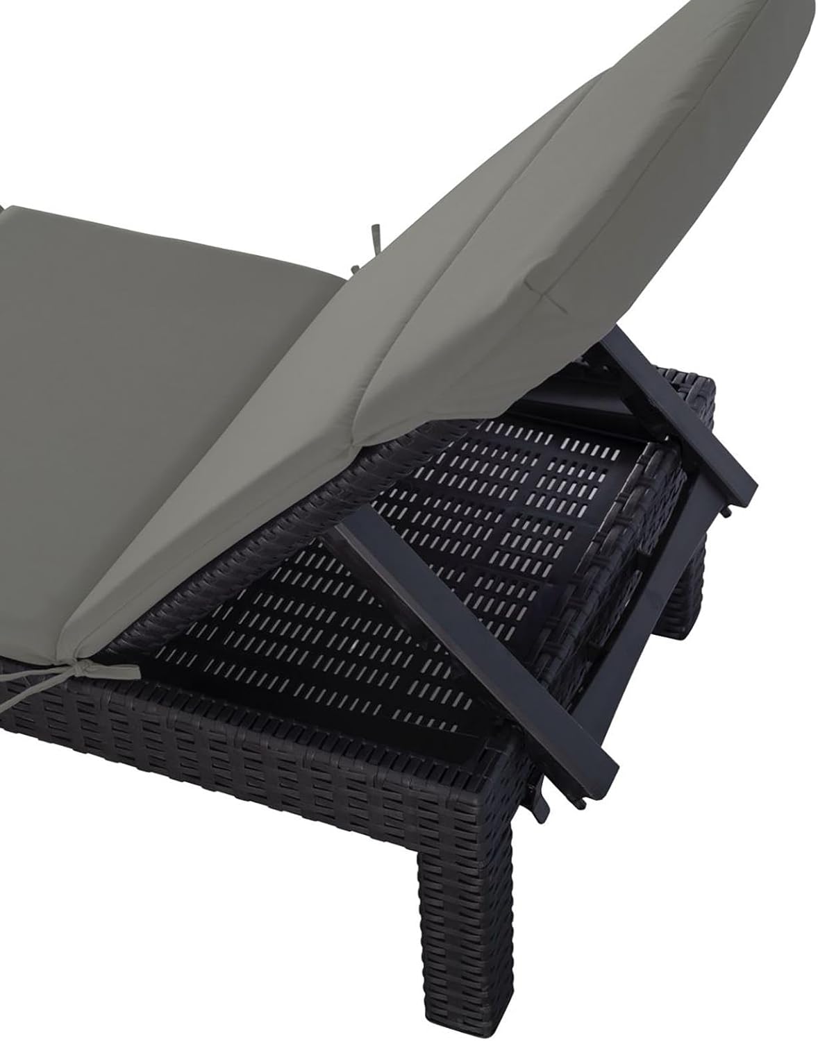 Adjustable Garden Sun Lounger with Cushion Graphite Grey
