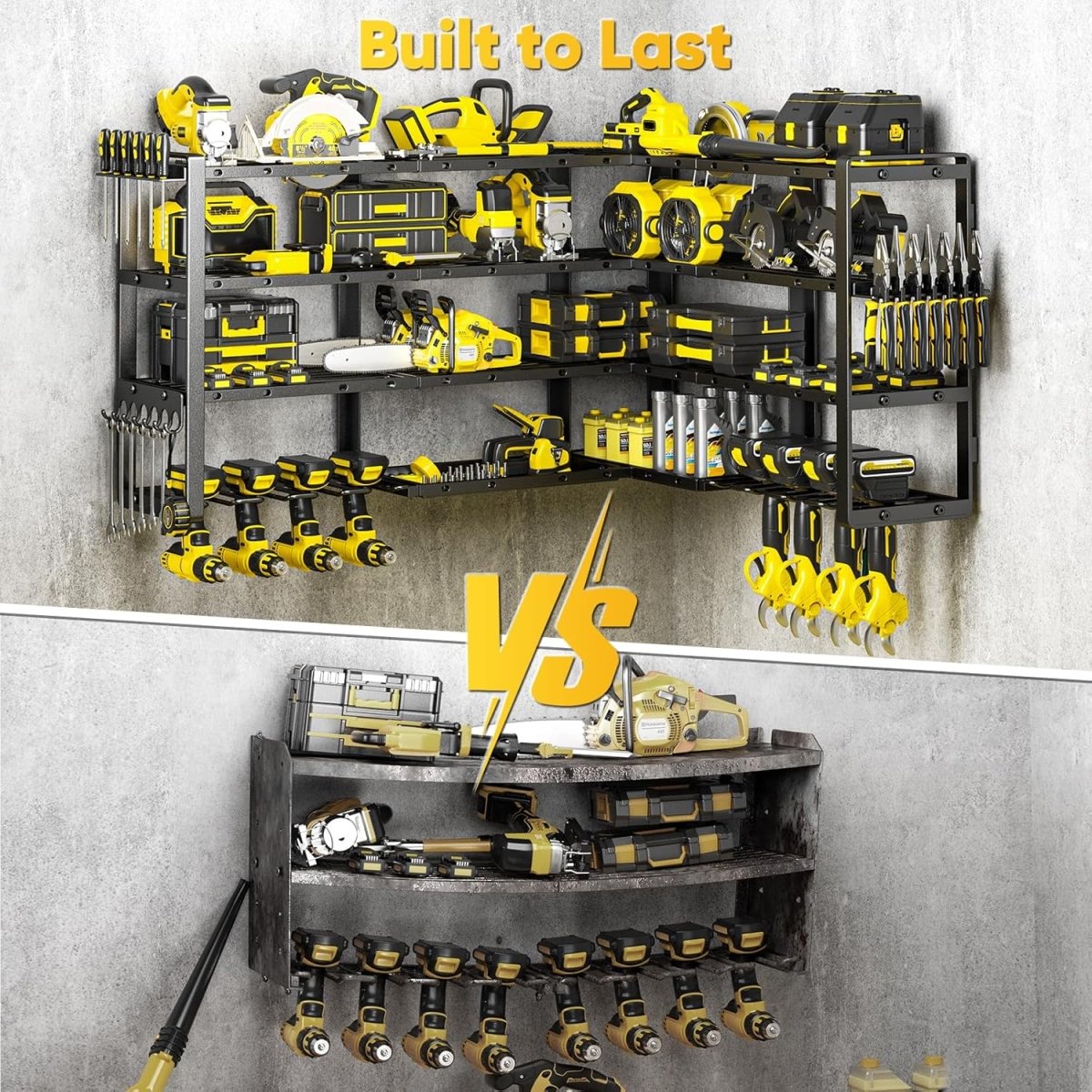 64 Inch Power Tool Organizer Wall Mount Heavy Duty 4 Tier Rack - Kwikley