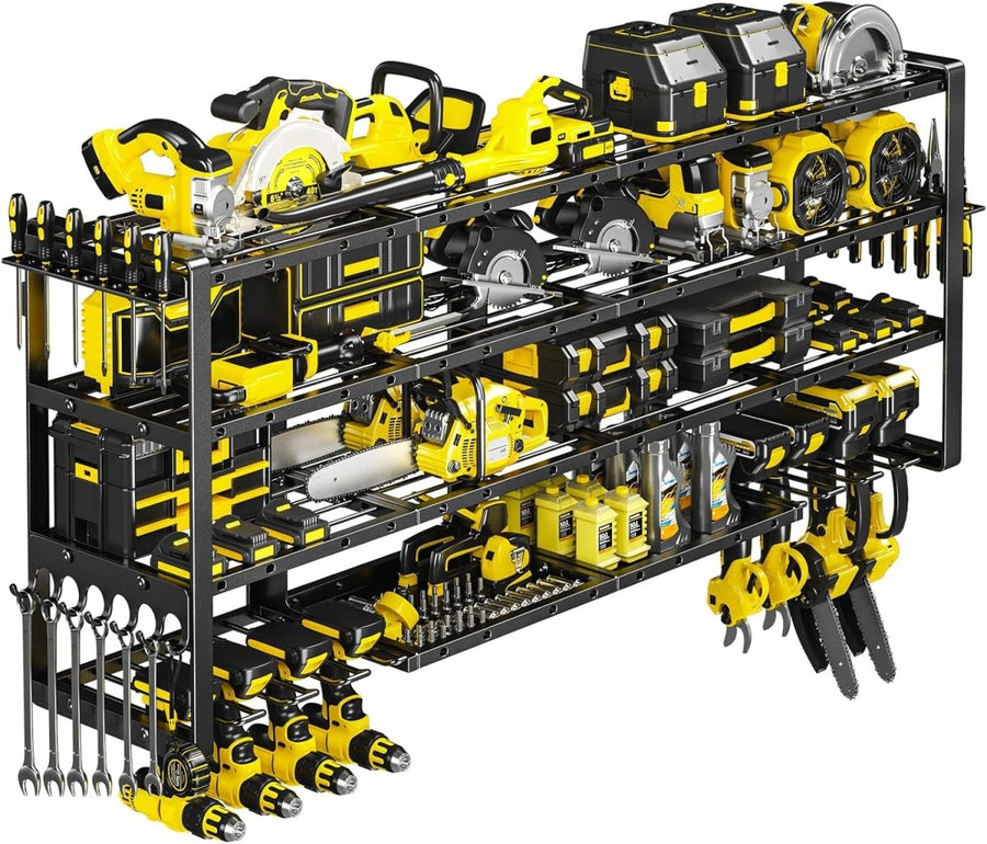 64 Inch Power Tool Organizer Wall Mount Heavy Duty 4 Tier Rack - Kwikley