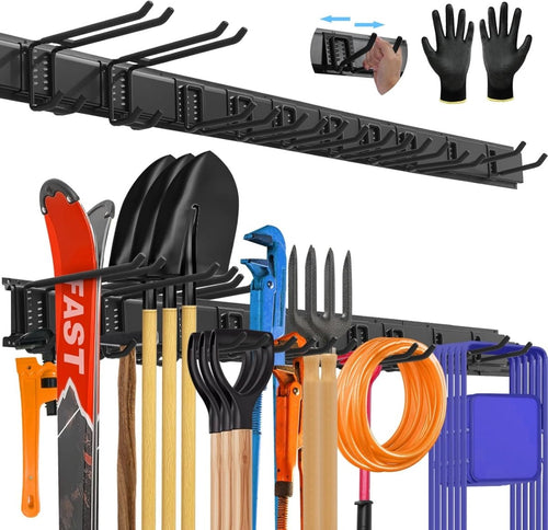64 Inch Wall Tool Organizer Heavy Duty Garage Rack 630lbs - Kwikley