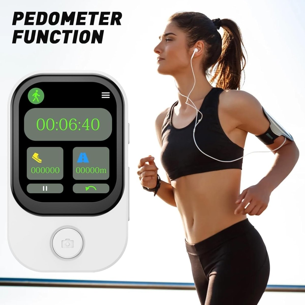 64GB MP3 Player Bluetooth 180° Camera Pedometer FM White - Kwikley