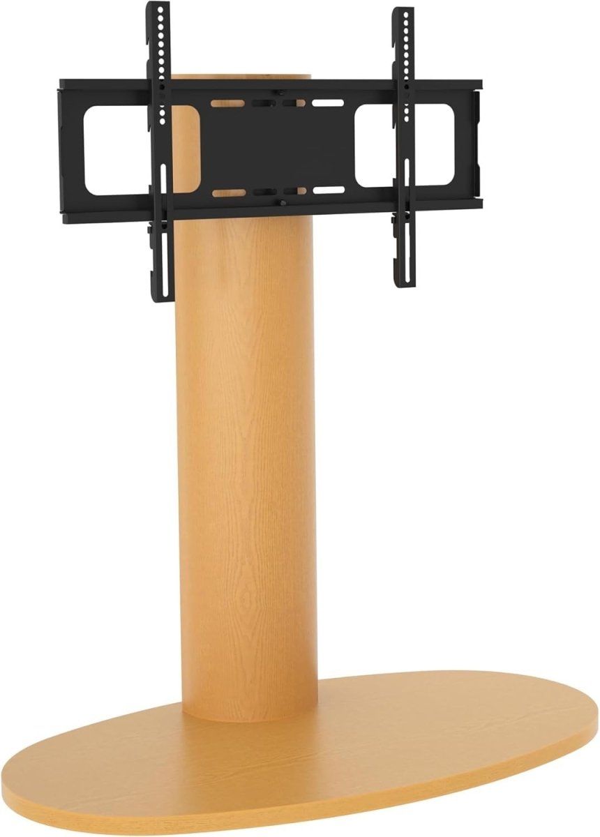 65" Swivel TV Stand Oak Wood VESA Pedestal Adjustable Corner Unit - Kwikley