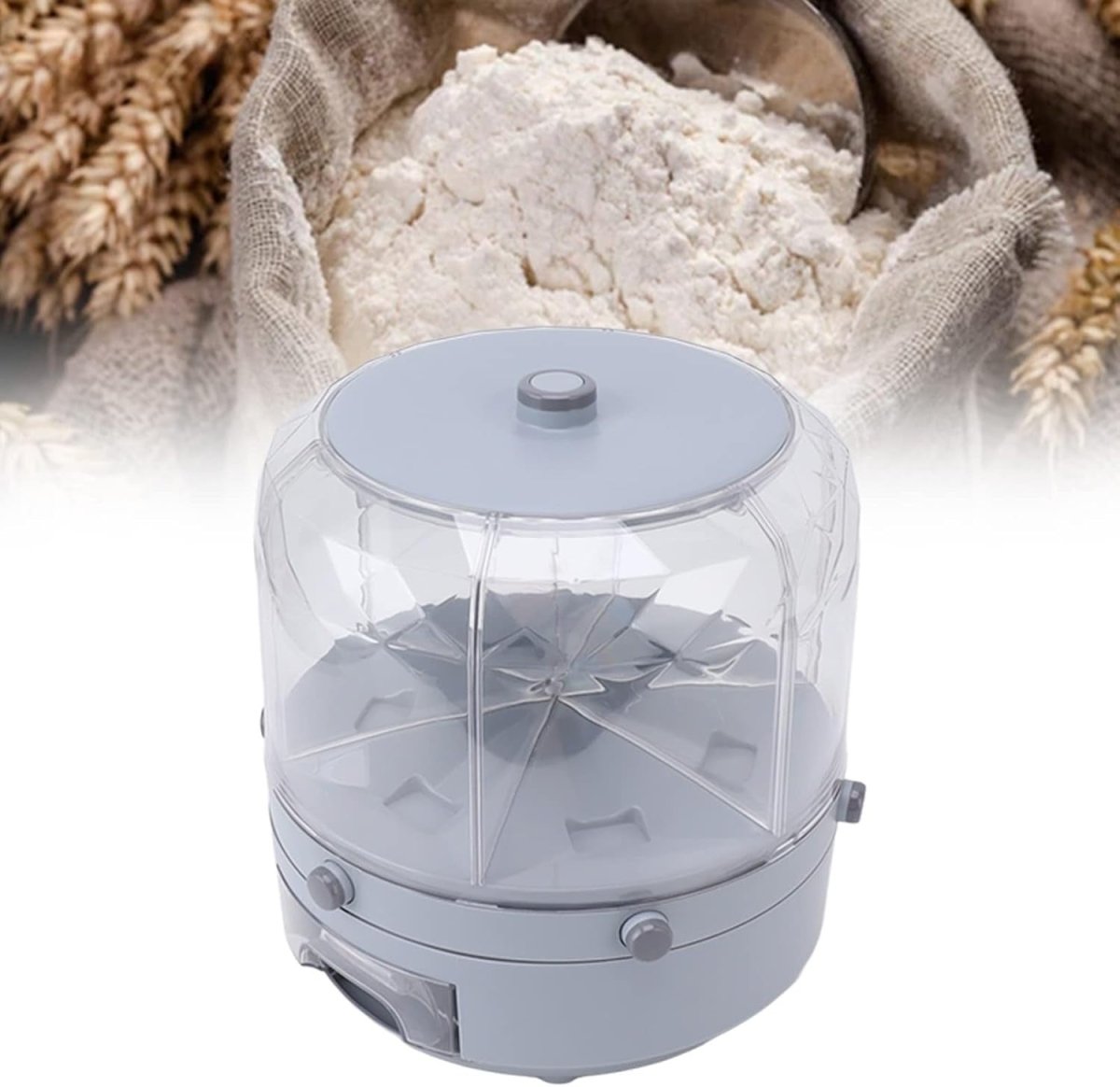 6KG Rotating Rice Dispenser 6 Grid Airtight Grain Storage Container - Kwikley