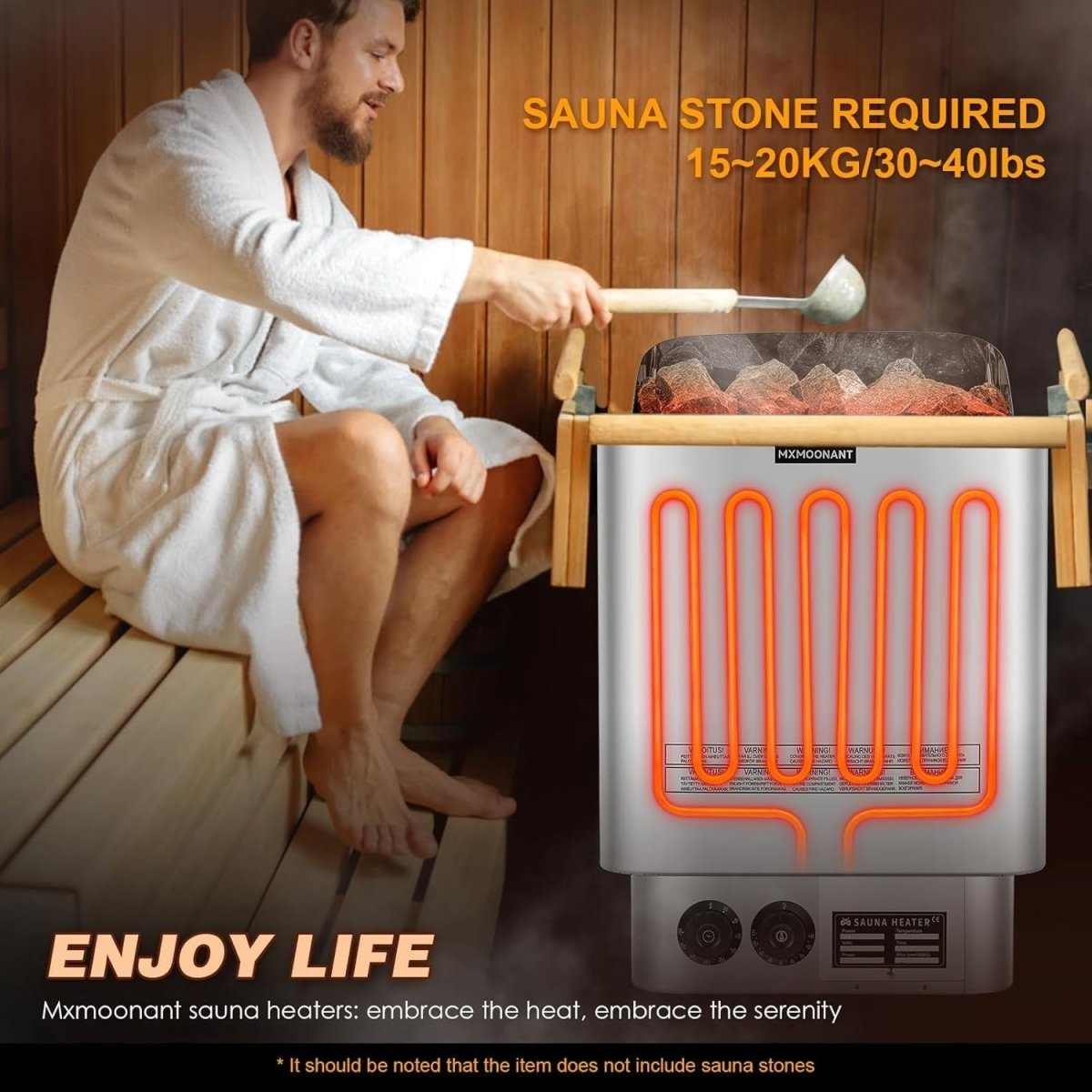 6KW Electric Sauna Heater 220V – Wall Mount, Timer Temp Control, 9m³ - Kwikley