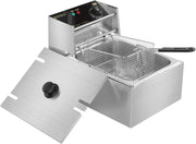 6L Deep Fat Fryer 2500W Electric Stainless Steel Countertop Fryer - Kwikley