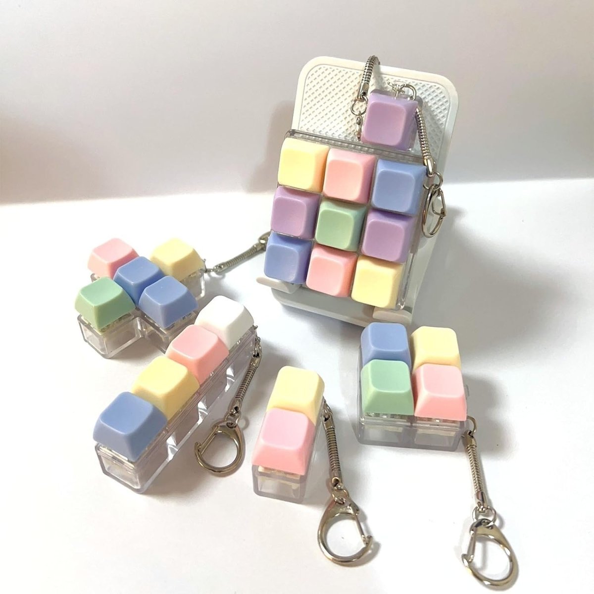 6pcs Keyboard Clicker Keychain Fidget Toys Stress Relief ADHD Anxiety - Kwikley