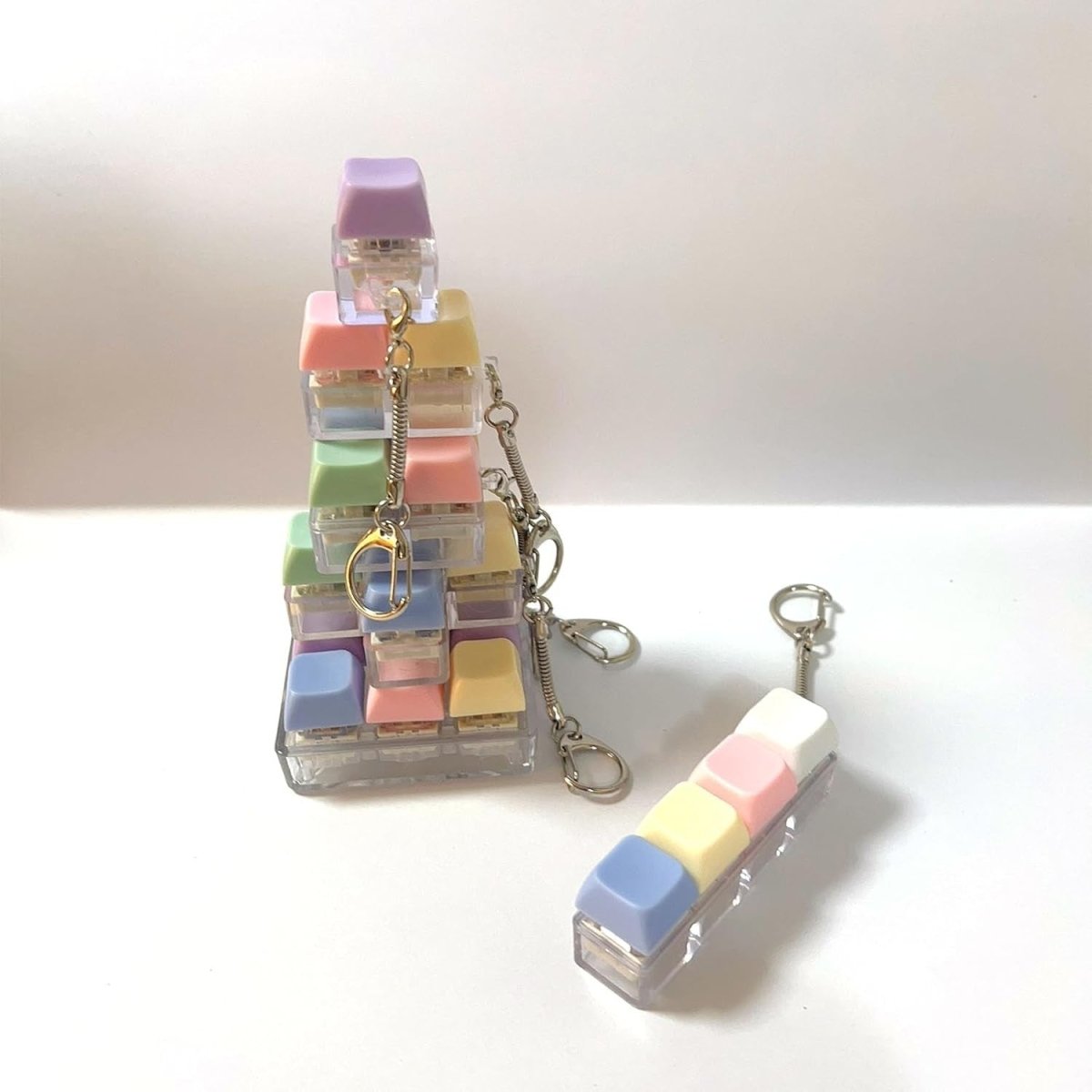 6pcs Keyboard Clicker Keychain Fidget Toys Stress Relief ADHD Anxiety - Kwikley
