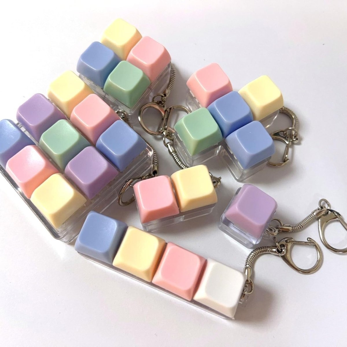 6pcs Keyboard Clicker Keychain Fidget Toys Stress Relief ADHD Anxiety - Kwikley