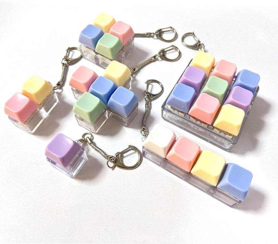 6pcs Keyboard Clicker Keychain Fidget Toys Stress Relief ADHD Anxiety - Kwikley