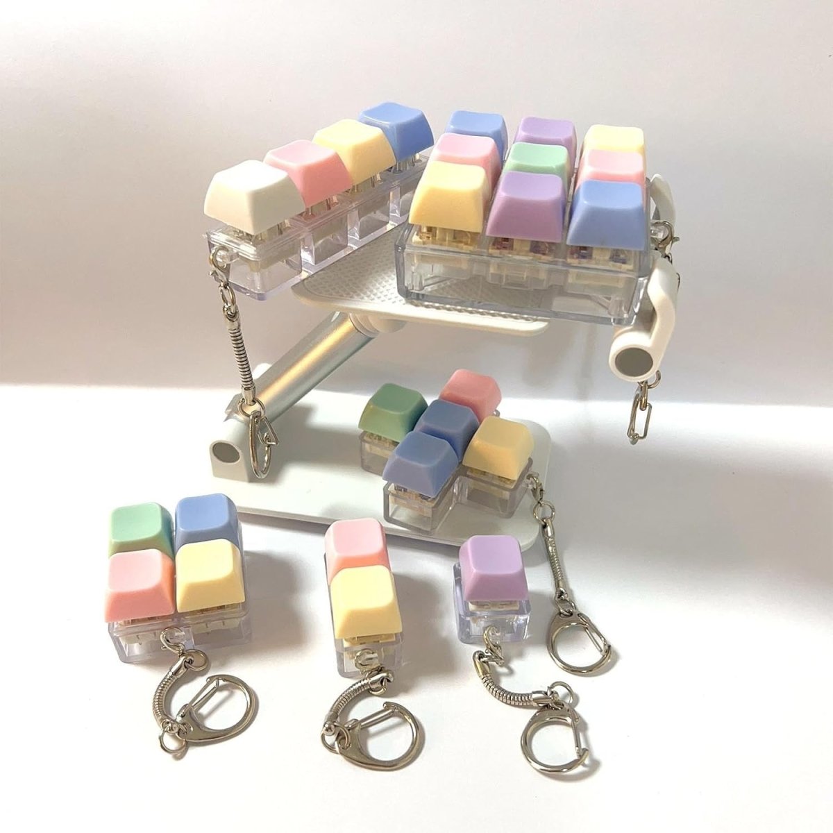 6pcs Keyboard Clicker Keychain Fidget Toys Stress Relief ADHD Anxiety - Kwikley