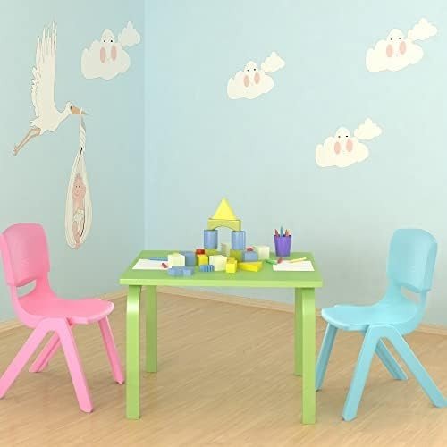 6PCS Kids Stackable Plastic Chairs Colourful School Indoor Outdoor - Kwikley