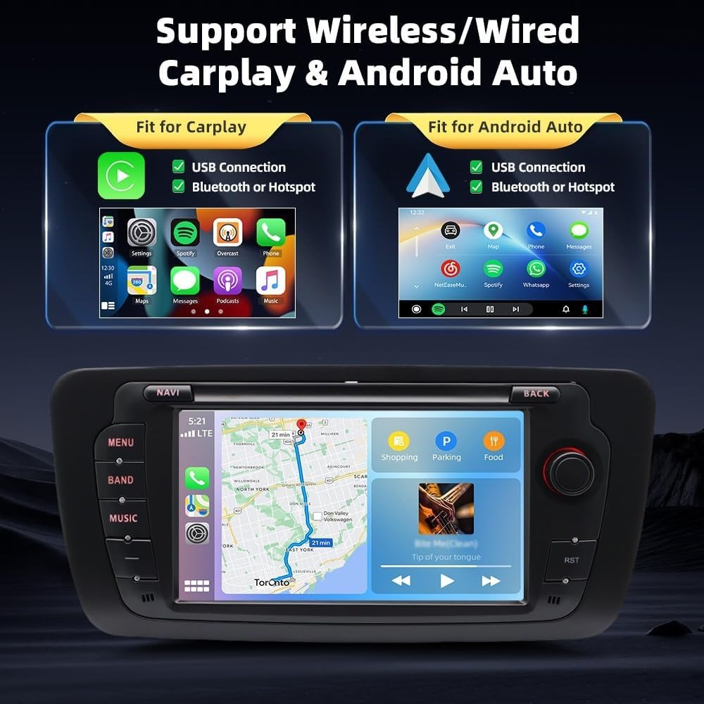 7" Android 14 Car Stereo 4G+64G Wireless Carplay Android Auto GPS - Kwikley