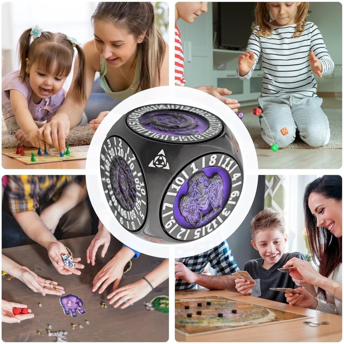 7 in 1 Metal Fidget Dice Spinner Geometric Rotating Game Stress Toy - Kwikley