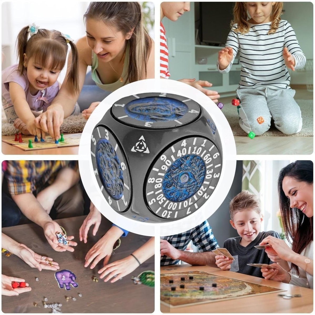 7 in 1 Metal Spinner Dice Geometric Rotating Game Fidget Toy - Kwikley