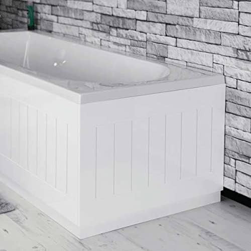 700mm White MDF End Bath Panel Tongue & Groove with Adjustable 150mm Plinth - Kwikley