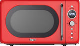 700W Red Retro Microwave Oven 20L LED Digital Mini Countertop 8 Modes