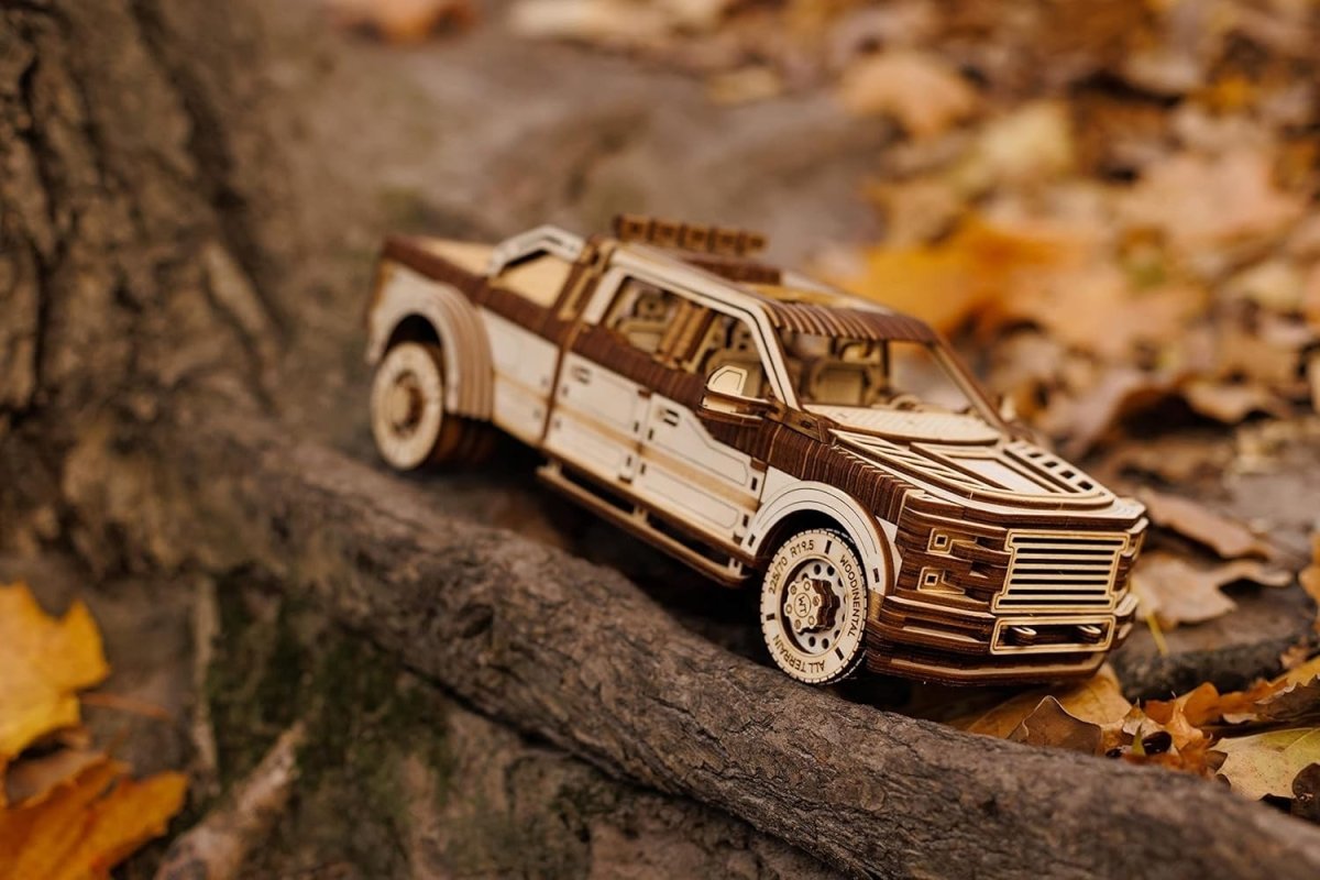706pc Wooden Pickup Truck Model Kit Mechanical 3D Puzzle DIY Build - Kwikley