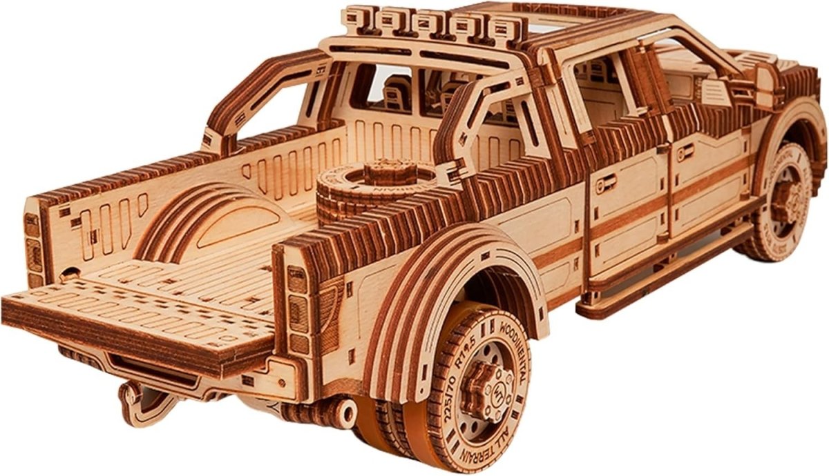 706pc Wooden Pickup Truck Model Kit Mechanical 3D Puzzle DIY Build - Kwikley