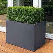70cm Large Trough Planter Dark Grey Stone Effect Outdoor Pot - Kwikley