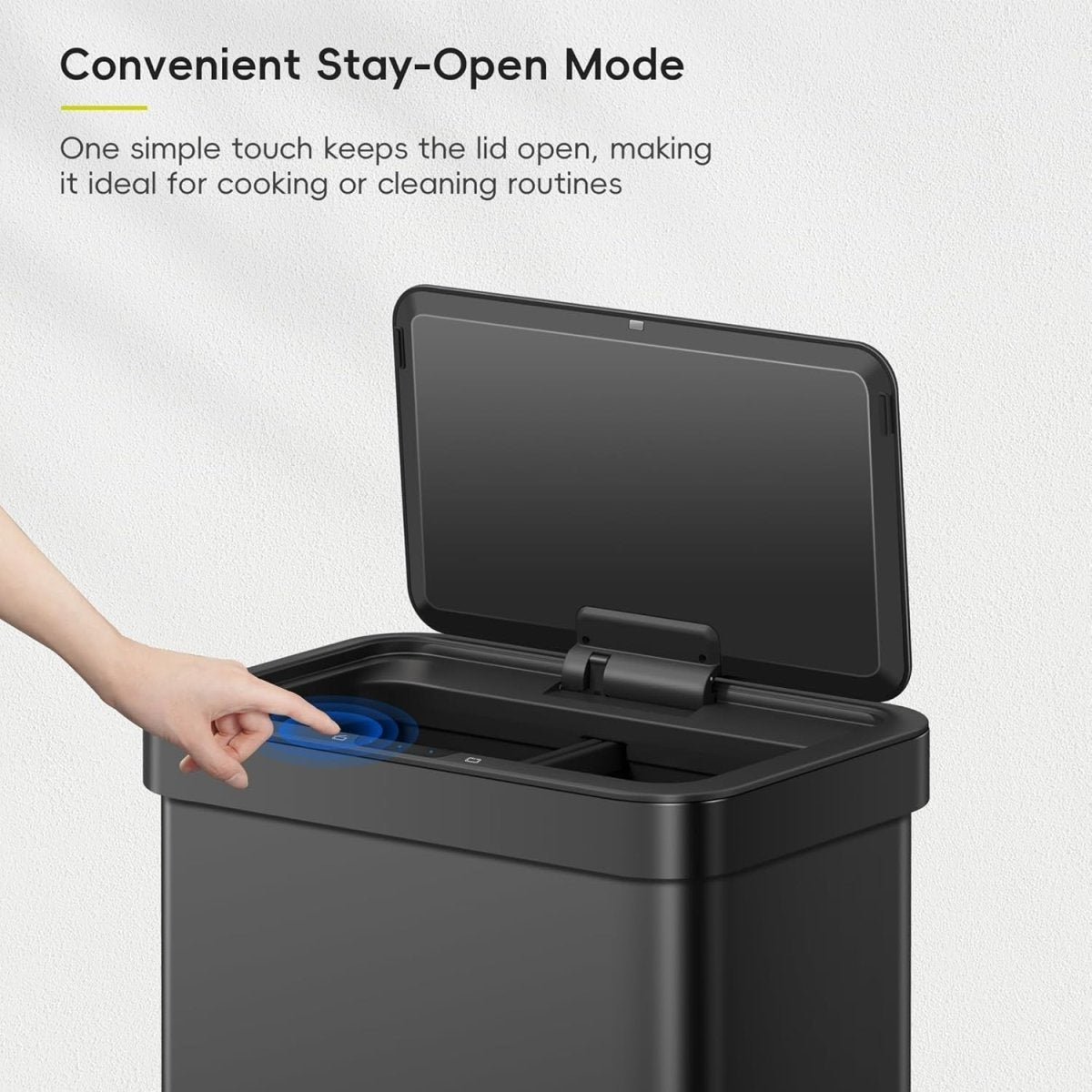 70L Dual Sensor Recycling Bin Matt Black Soft Close - Kwikley